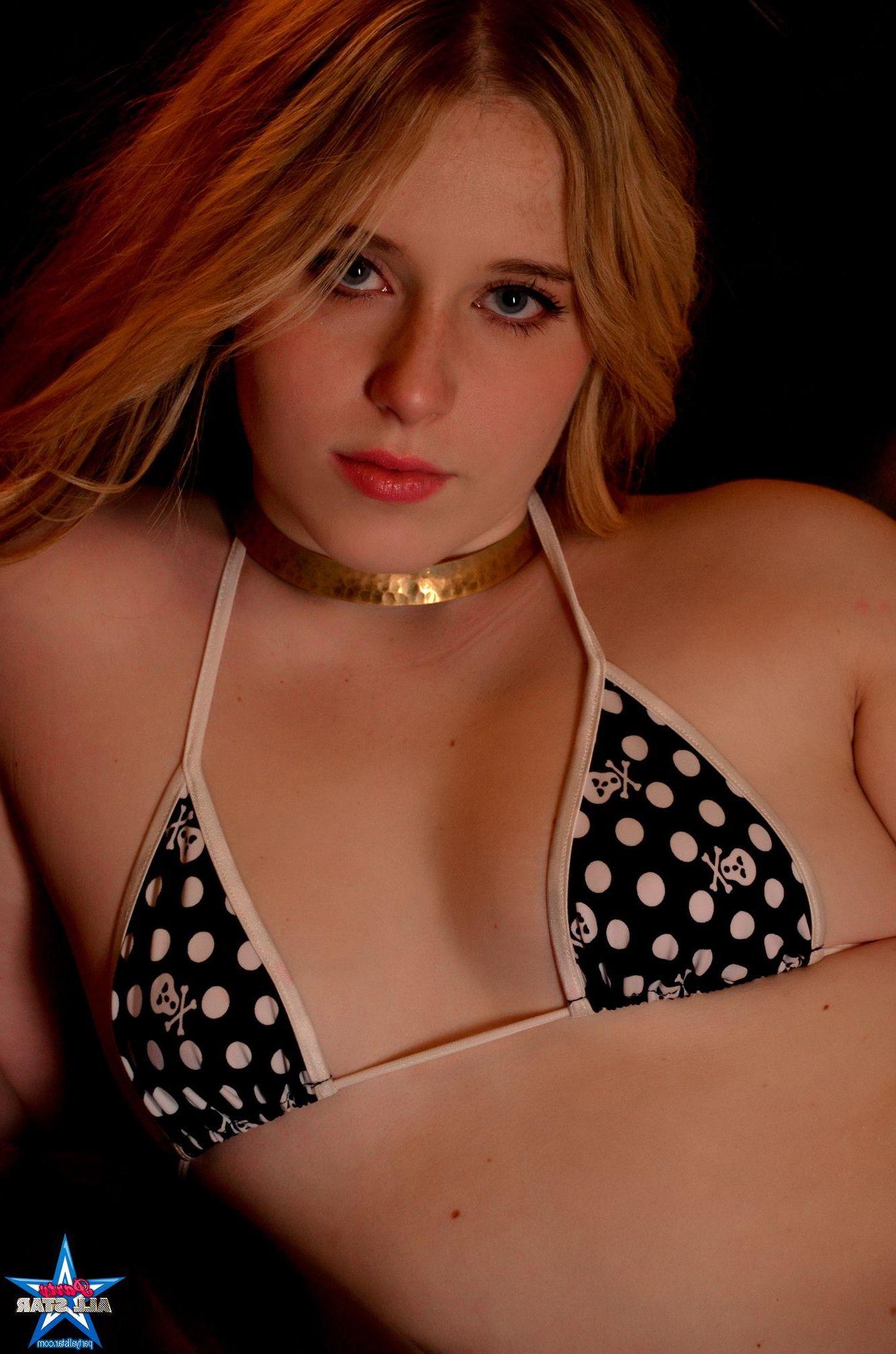 15P Blonde teen Evie strips out of her favourite bikini
