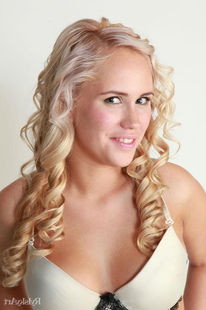 16P Blonde beauty Paige strips for you in the studio