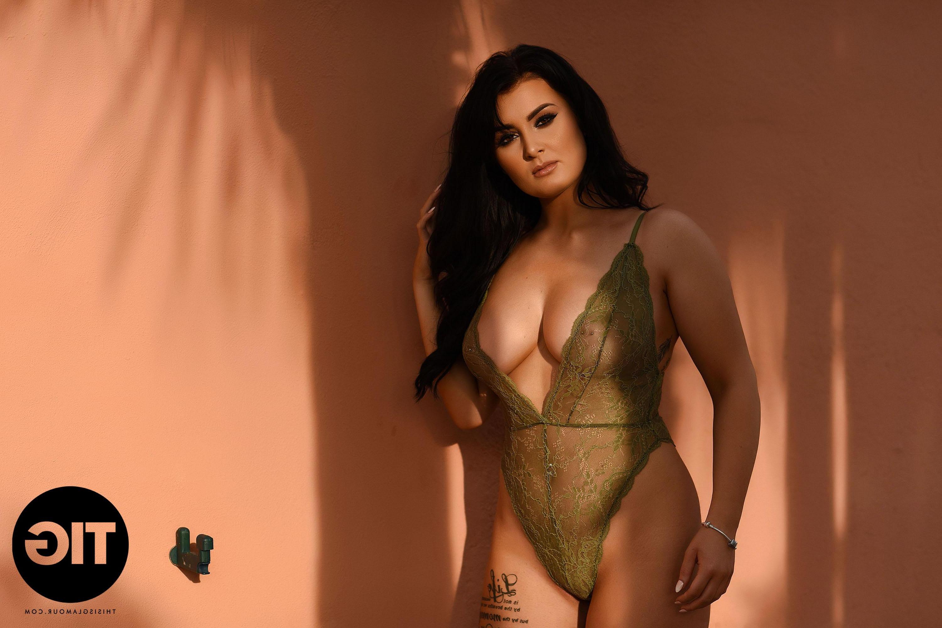 16P Ashleigh Gee in sexy see through bodysuit