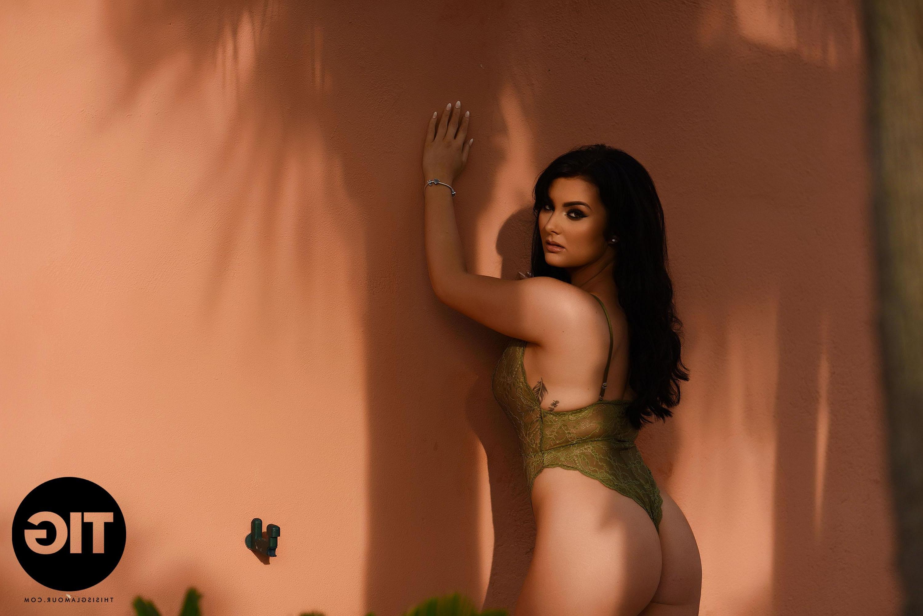 16P Ashleigh Gee in sexy see through bodysuit