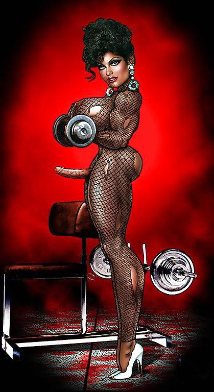 25P Futanari art , pin up style
