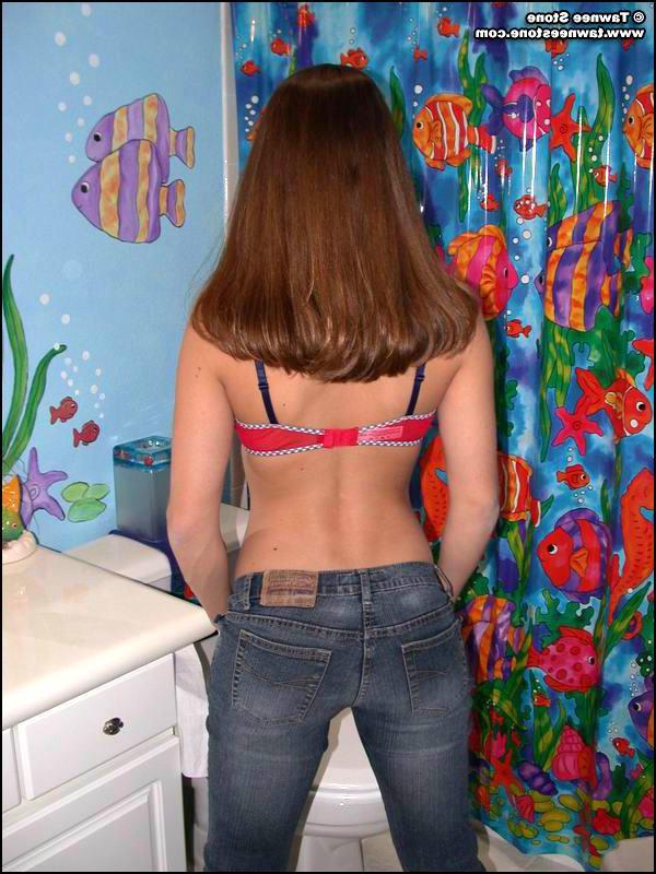 20P Pictures of teen hottie Tawnee Stone rubbing her pussy in the bathroom