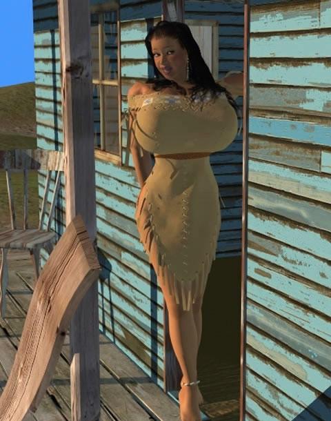 12P Exotic 3D babe exposing her monster size boobs