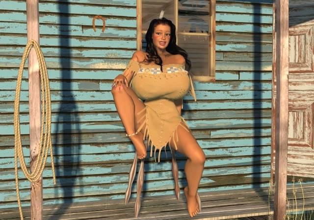 12P Exotic 3D babe exposing her monster size boobs