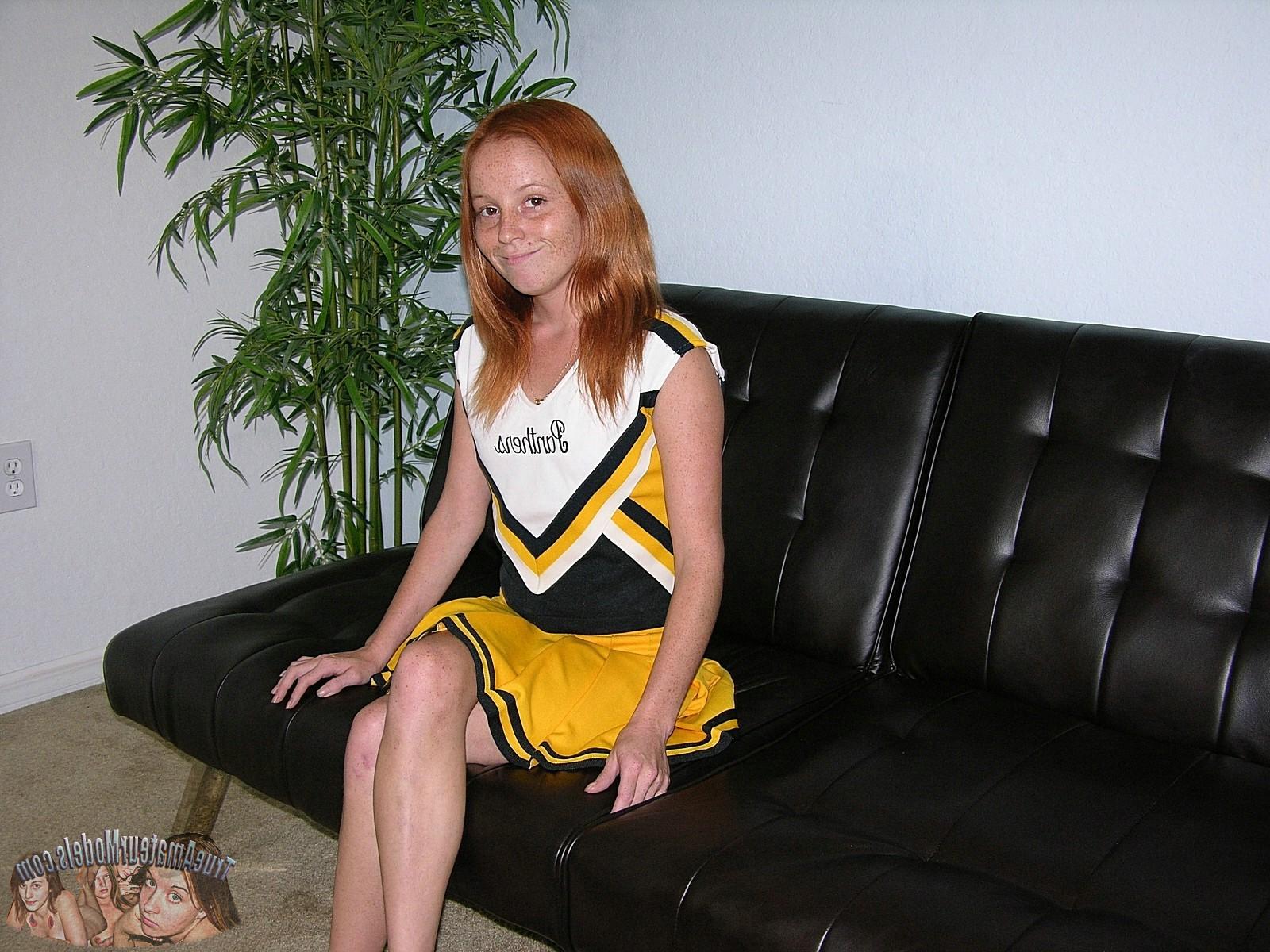 16P Freckled Face Redhead Cheerleader - TrueAmateurModels.com