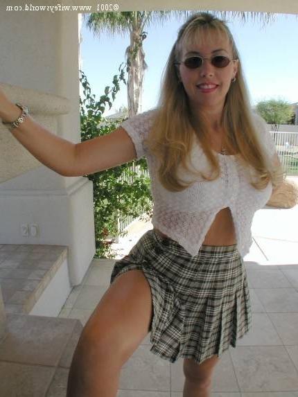 14P Big titty blonde jerking off cock in the backyard