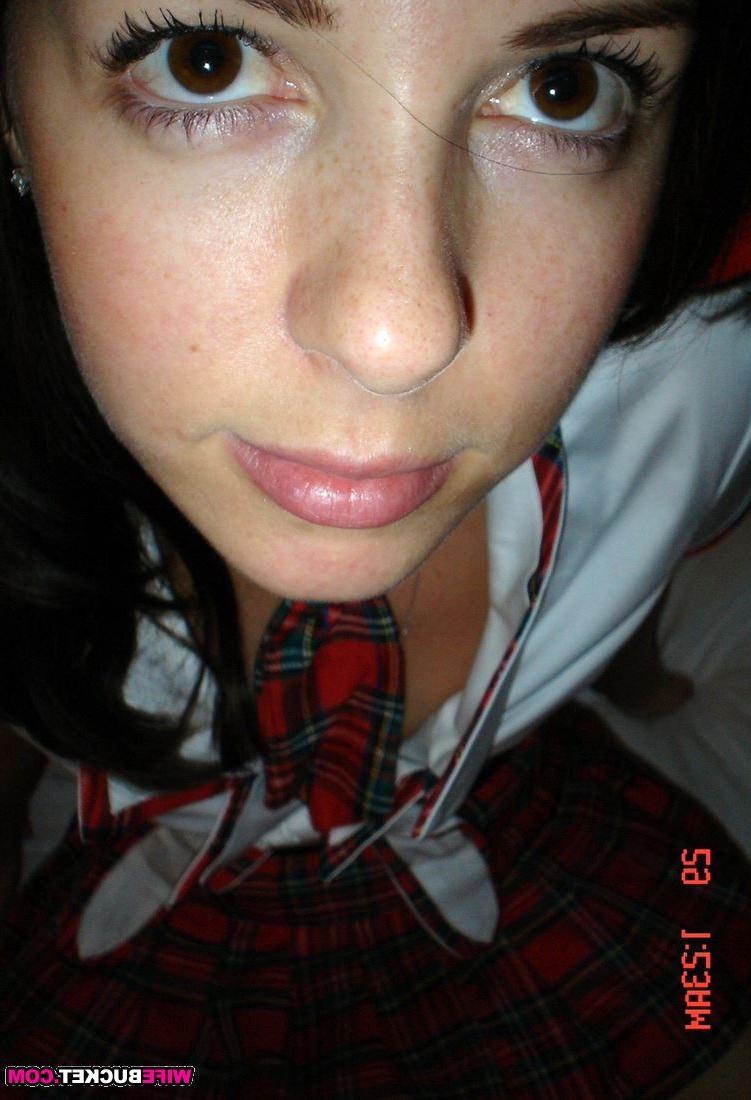 20P Hot MILF giving head in schoolgirl outfit