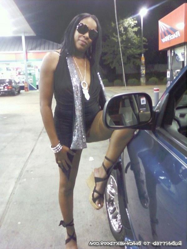 10P My wife flashing at the service station