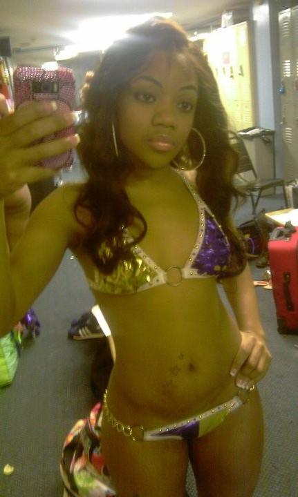 10P Cute black teen shooting in the bathroom mirror