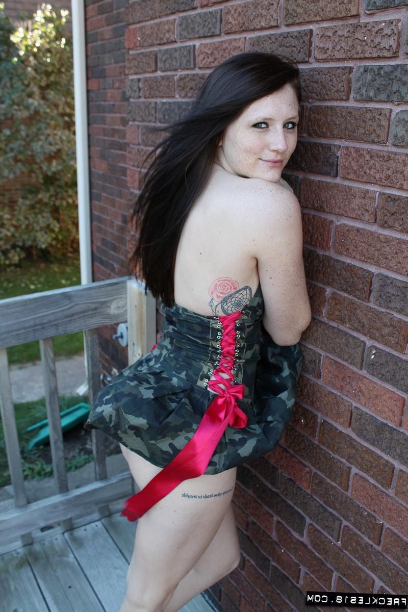 12P Freckles looks sexy as hell dressed up as an Army Girl