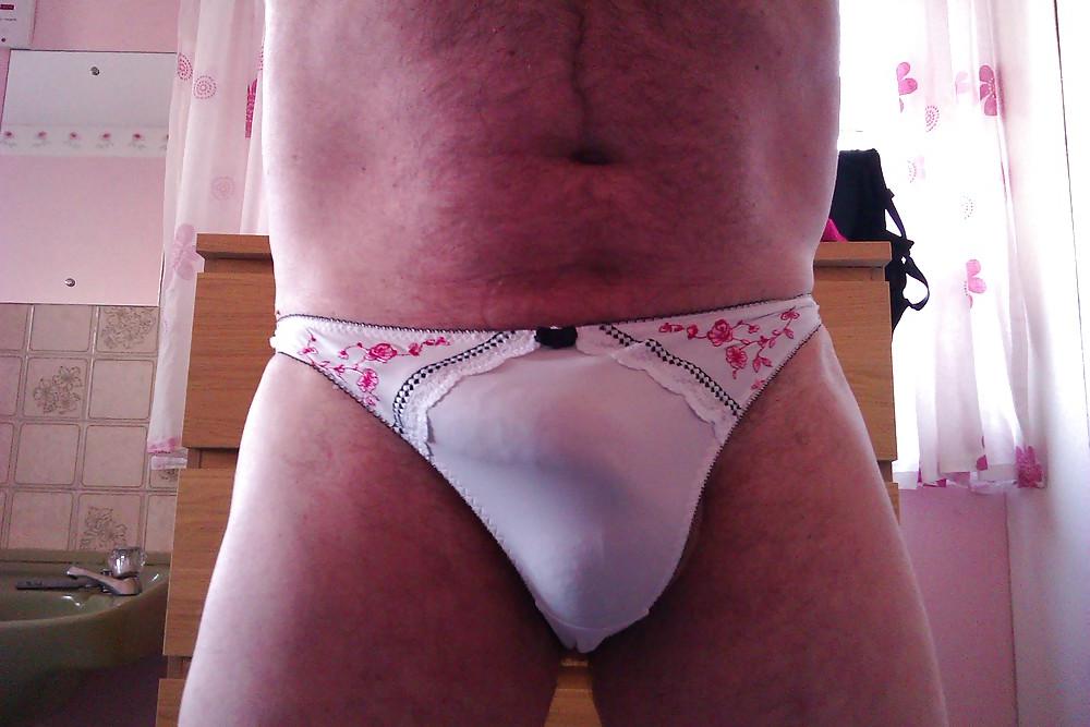 5P White thong & tights