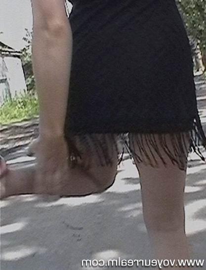 15P Outdoor summer upskirt panty voyeur shots