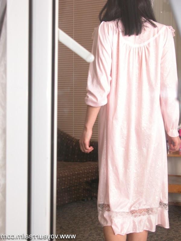 15P Cute puss caught walking in see-through nightie