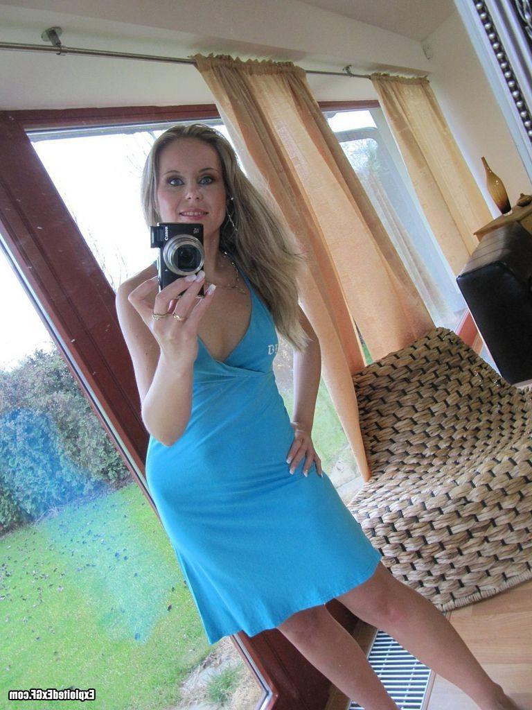 15P Horny tiny amateur blond stripping in front of the mirror