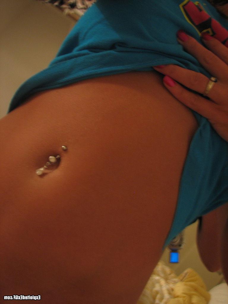 15P Sweet amateur chick showing hot perfect tits