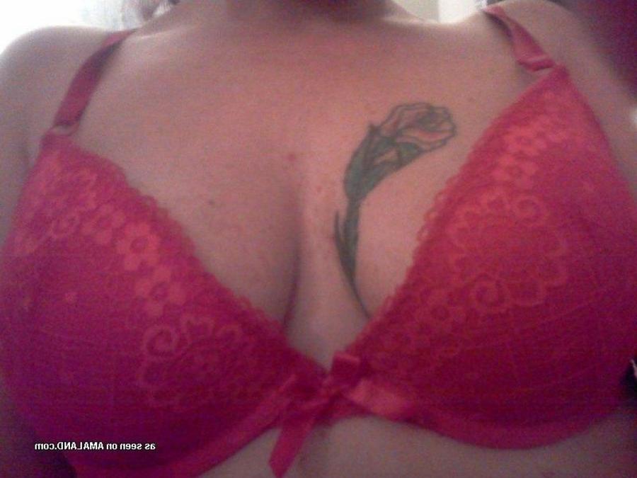 12P Tattooed chick self-shooting in front of the mirror
