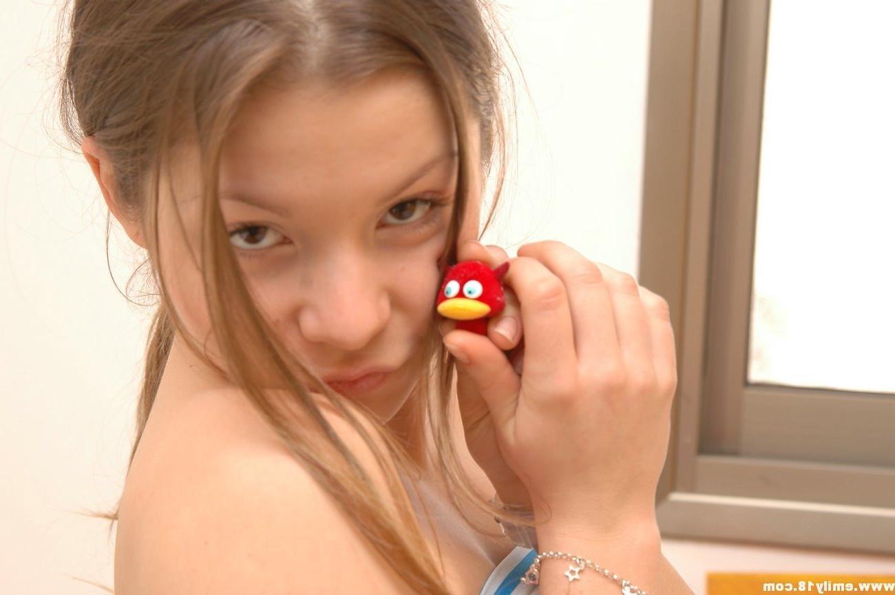 15P Emily takes her pants down and showing her tiny thong