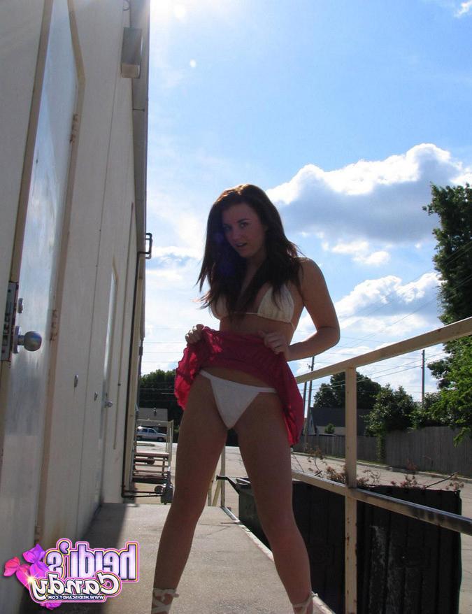 12P Heidi spreads her ass wearing only a tiny white thong!