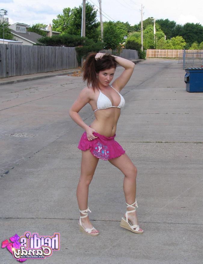 12P Heidi spreads her ass wearing only a tiny white thong!