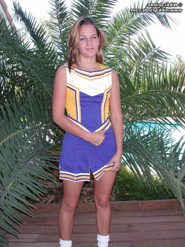 15P Nikki dresses up like a cheerleader