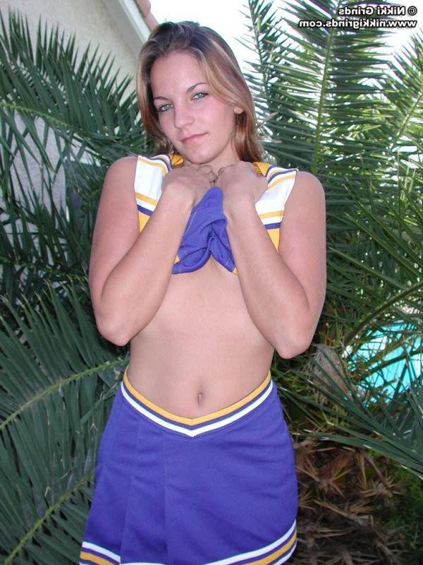 15P Nikki dresses up like a cheerleader
