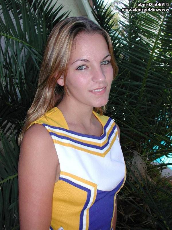 15P Nikki dresses up like a cheerleader