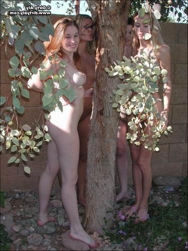 21P These four start a nature love as they stand around in their birthday suits.