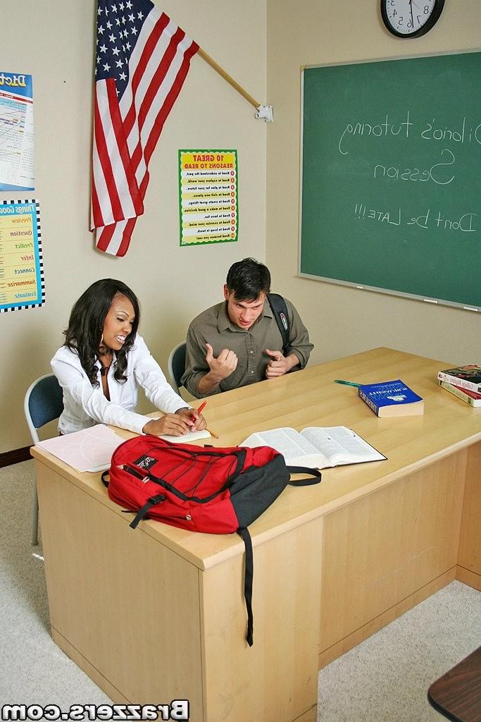 15P Sexy choco girl Lacey Duvall gets her tight pussy fucked at school