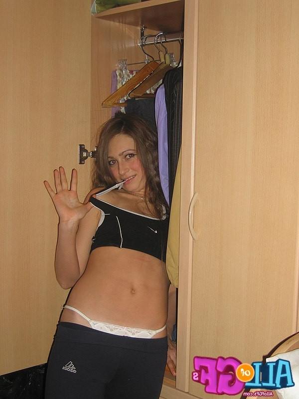 12P Long haired girlfriend striptease