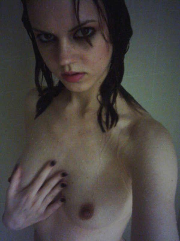 15P Awesome teen brunette naked in the bathroom