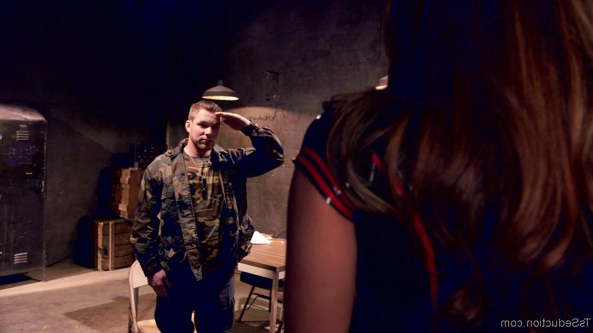 20P Army sergeant, Jessica Fox, punishes cadet, Owen Michaels, for his over sexed at