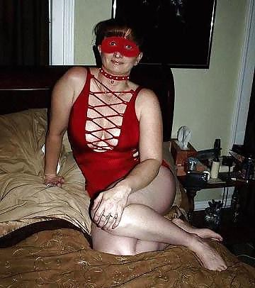 7P Red Head Milf in Red Lingerie