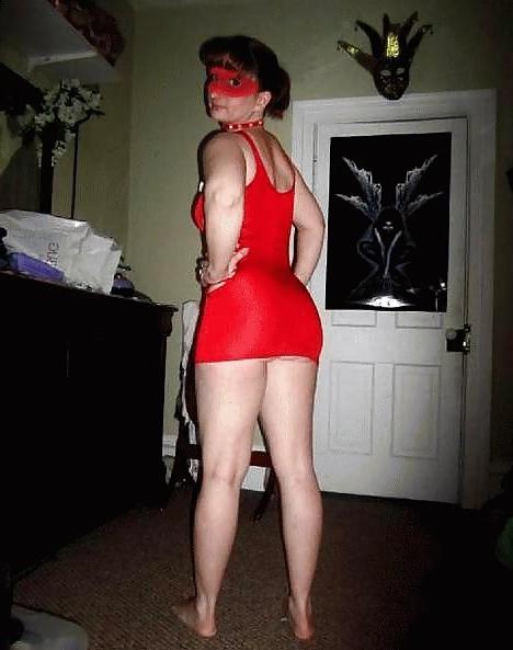 7P Red Head Milf in Red Lingerie