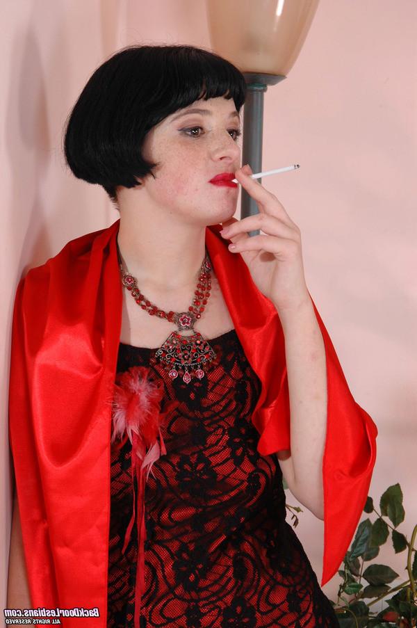 13P Lesbian gal in male suit having rubber rod in her trousers for ass-drilling