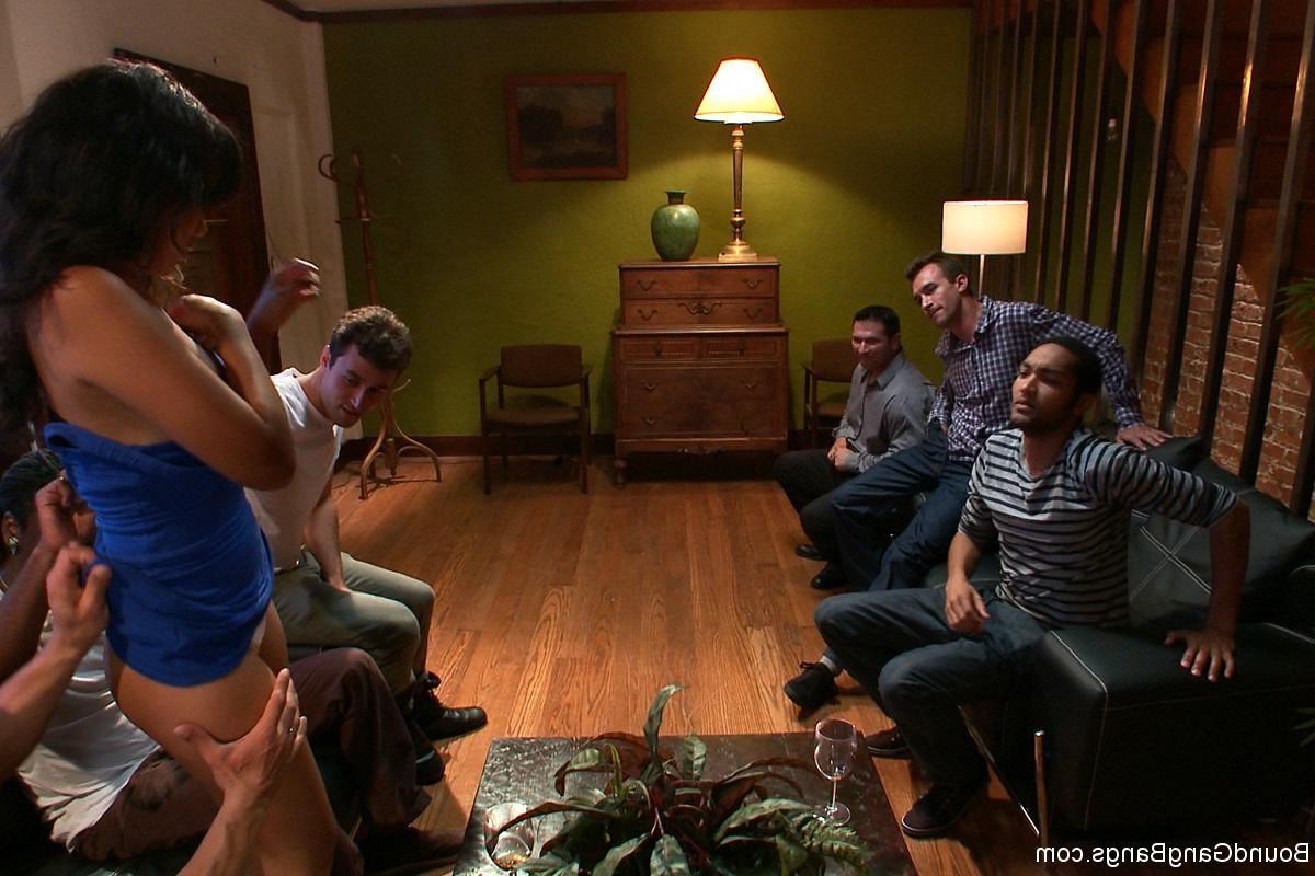 24P Sexy babe gets tied up, punished and fucked by group of guys