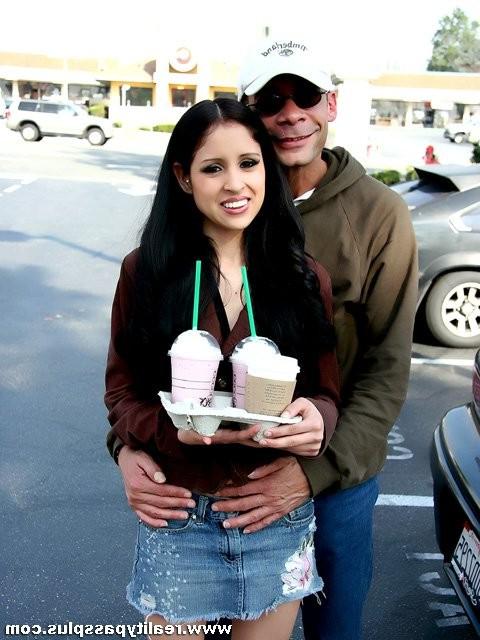 16P Vanessa throws her coffee away to gulp a much tasty man milk