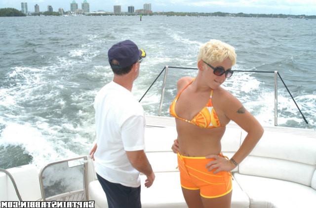 15P Short haired blonde trowed at the sea after she gets fucked on sail