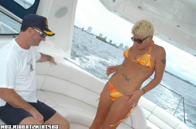 15P Short haired blonde trowed at the sea after she gets fucked on sail
