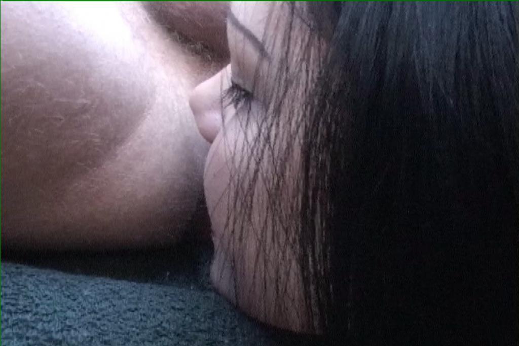 16P Black haired girl rimming his ass and licks cock