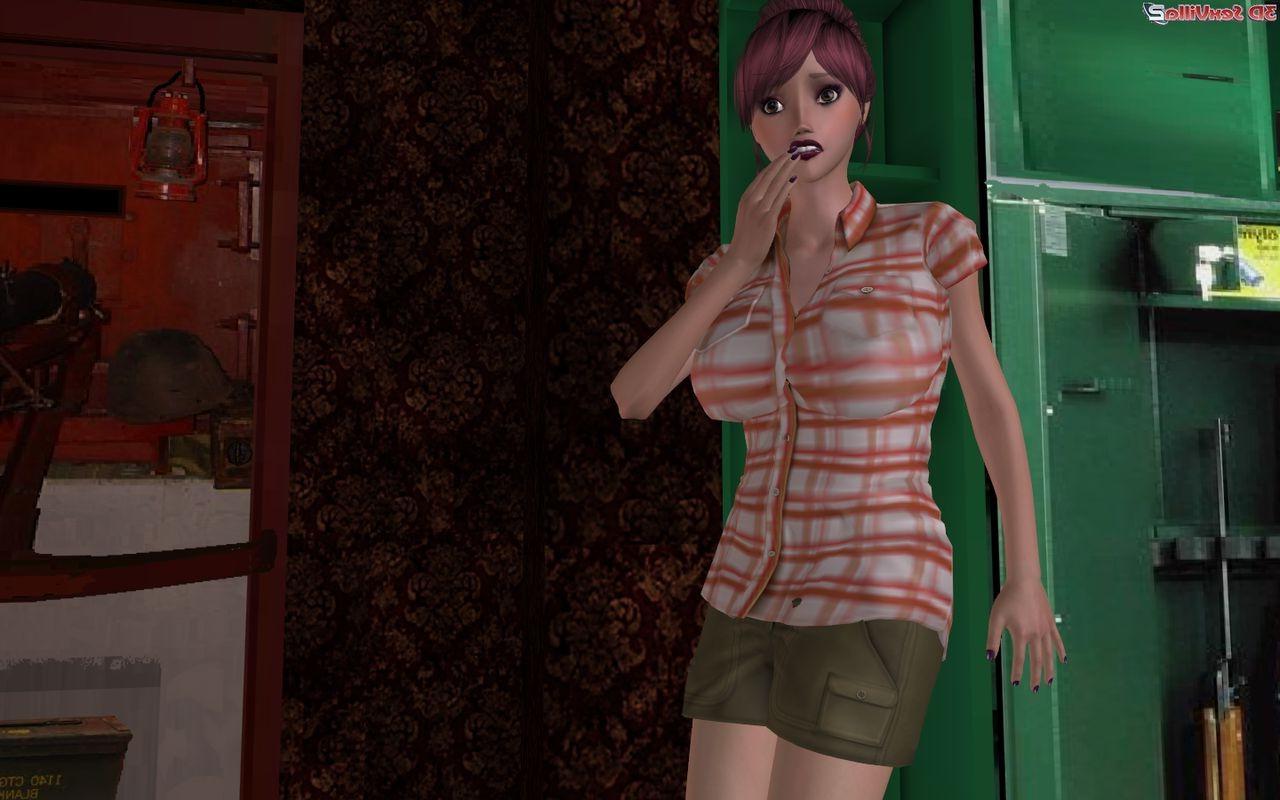 16P Two horny zombies molesting a defensive 3d chick