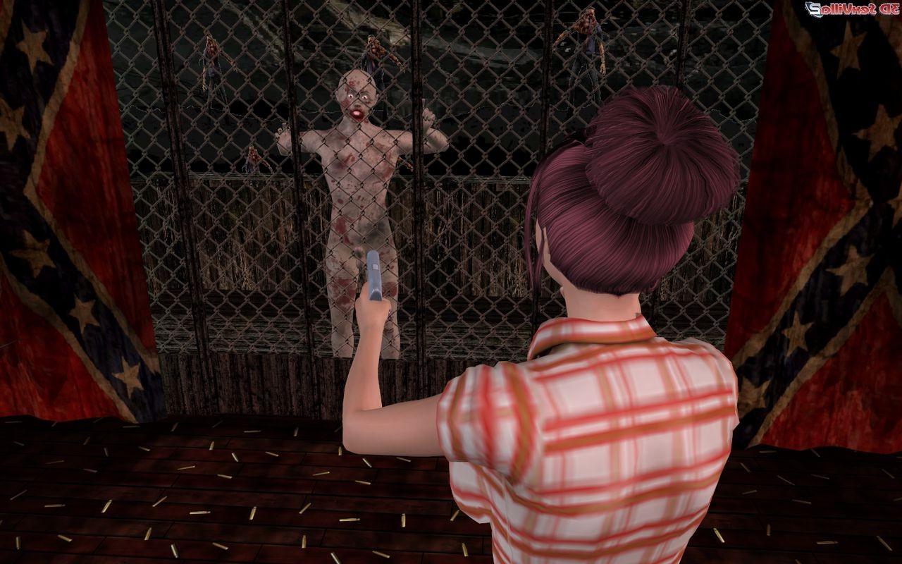 16P Two horny zombies molesting a defensive 3d chick