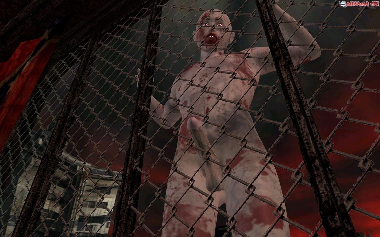 16P Two horny zombies molesting a defensive 3d chick