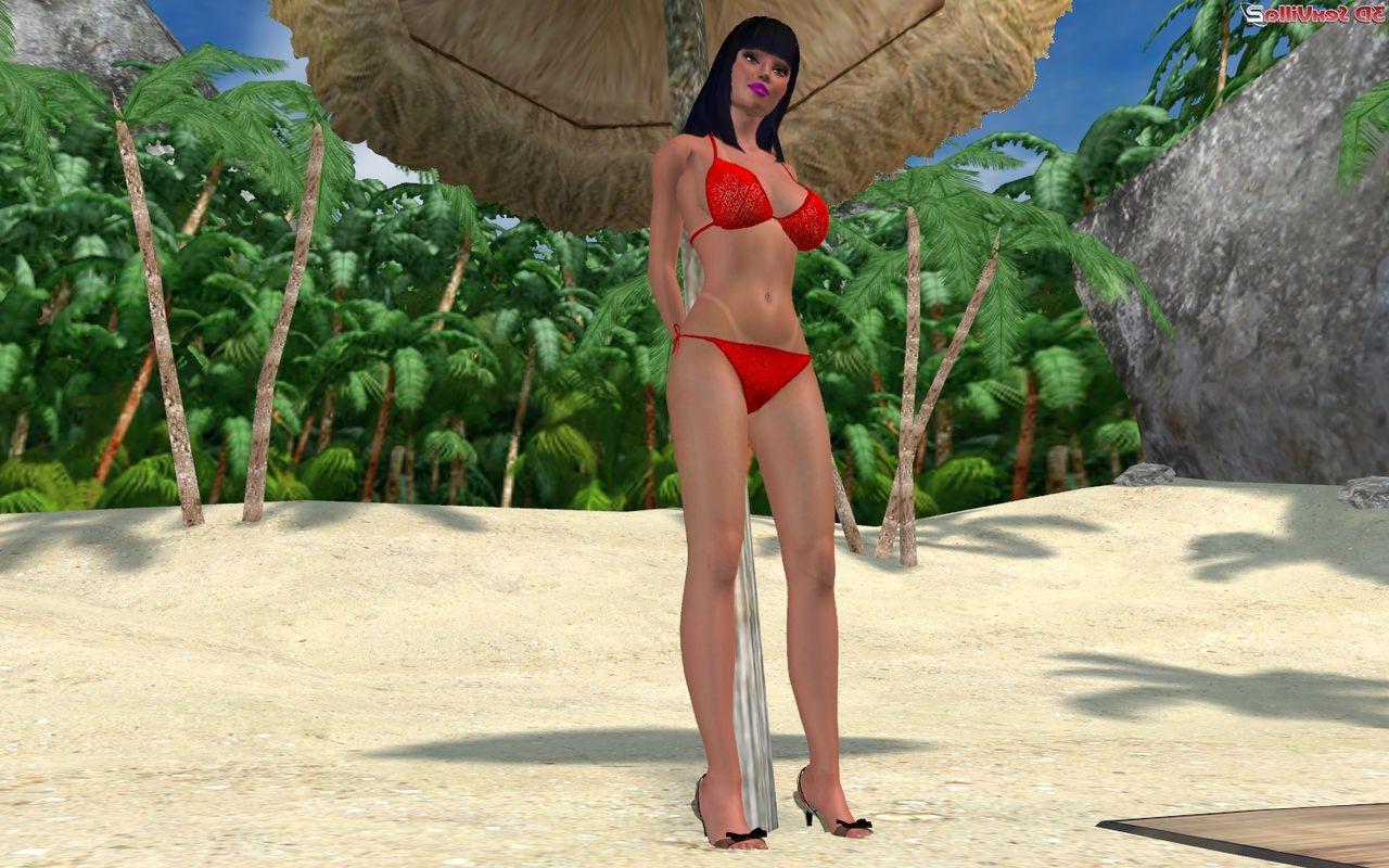 16P Animated peeping tom masturbates at a public beach