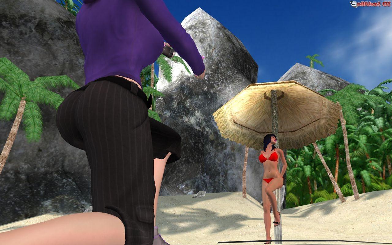 16P Animated peeping tom masturbates at a public beach