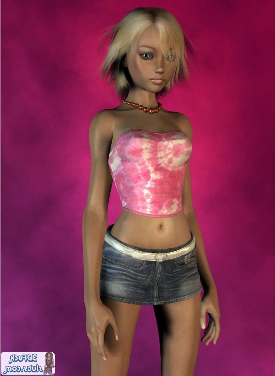 16P Sexy toon girl in jean skirt