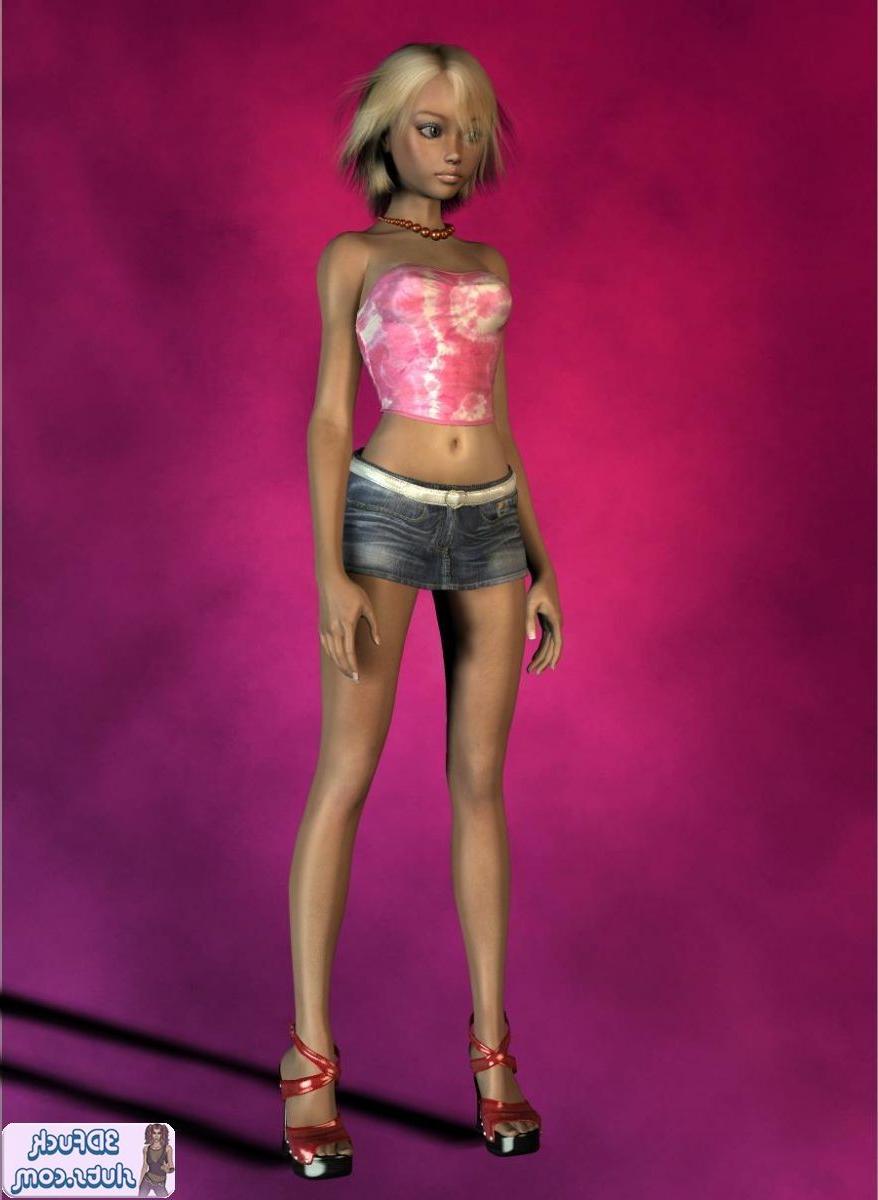 16P Sexy toon girl in jean skirt
