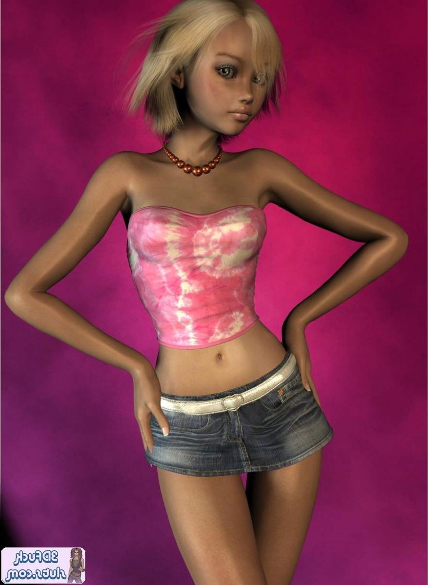 16P Sexy toon girl in jean skirt