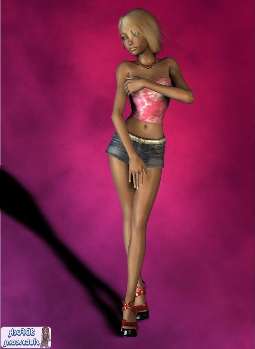 16P Sexy toon girl in jean skirt