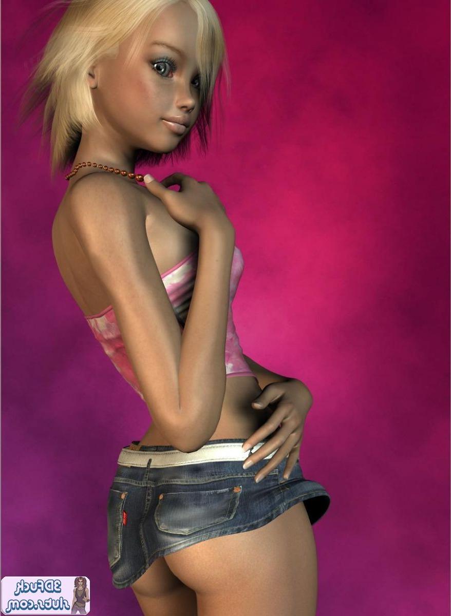 16P Sexy toon girl in jean skirt
