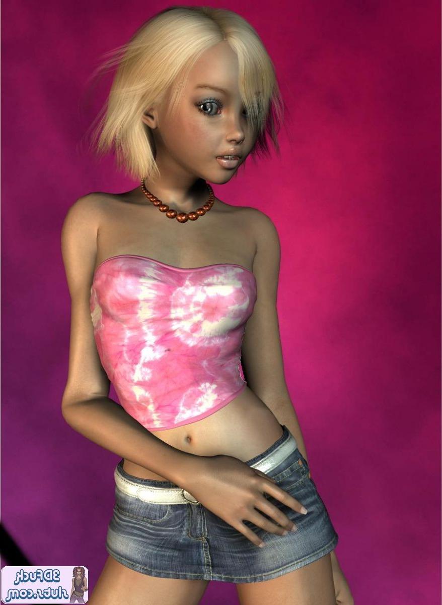 16P Sexy toon girl in jean skirt